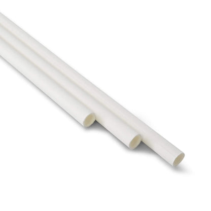 Paper jumbo straw 20 Ø 0.5cm, white, packed 