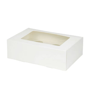 Krabica na 6x cupcake s vložkou, PLA okienko, biela